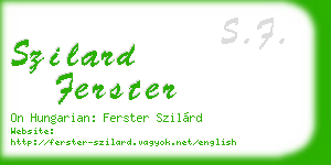 szilard ferster business card